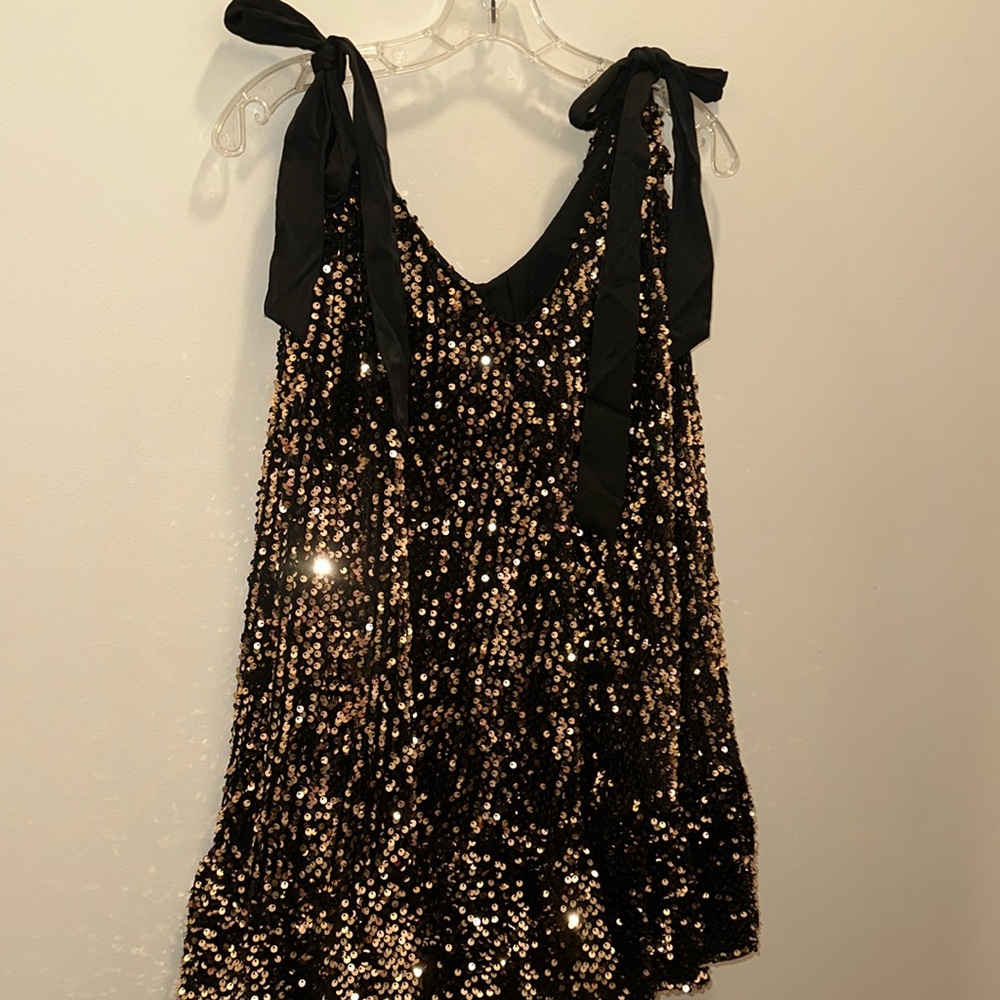 Medium black and gold sequin holiday dress